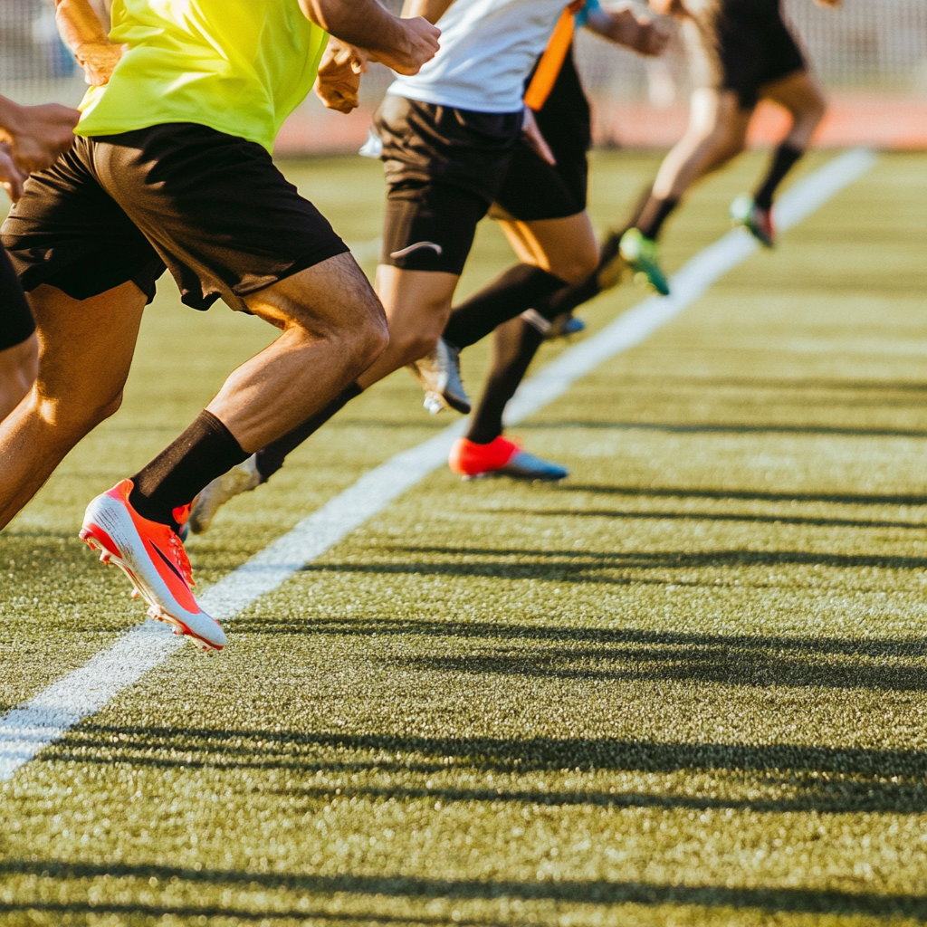 players doing sprints