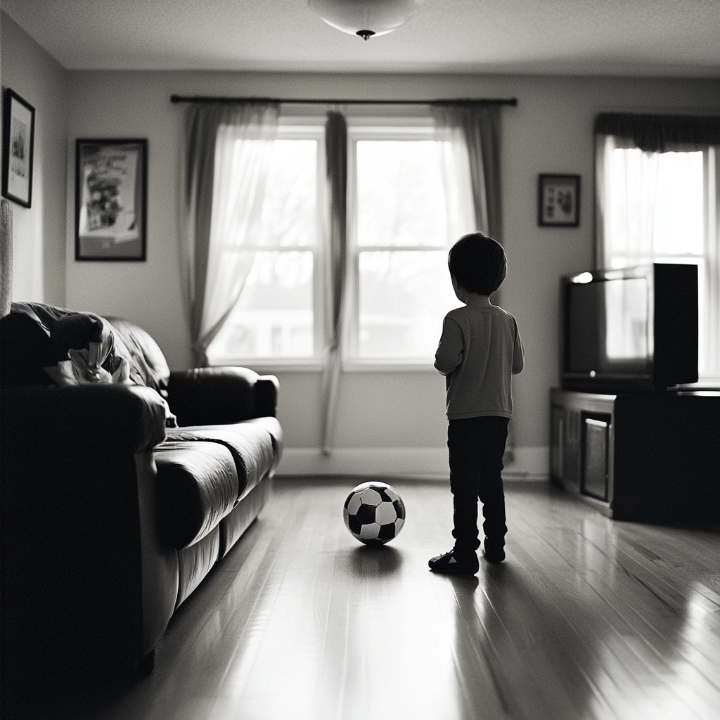 soccer player in their living room