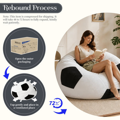 Big Soccer-Shaped Bean Bag Chair