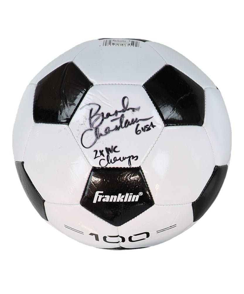 Brandi Chastain Signed Franklin Soccer Ball Inscribed "2x WC Champs" (Schwartz)