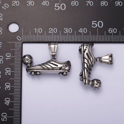 Stainless Steel Ball Soccer Football Shoes Cleat Sport Pendant for Boy Girl Gift | P1060